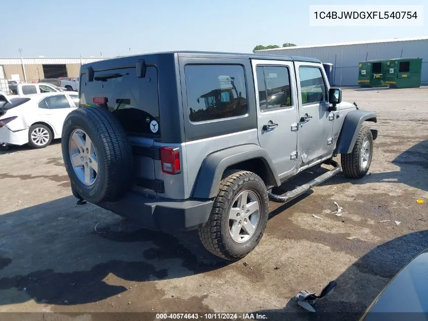 2015 Jeep Wrangler Unlimited Sport VIN: 1C4BJWDGXFL540754 Lot: 40574643