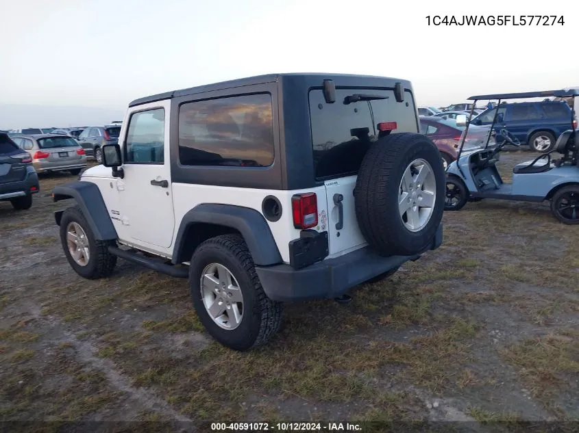 2015 Jeep Wrangler Sport VIN: 1C4AJWAG5FL577274 Lot: 40591072