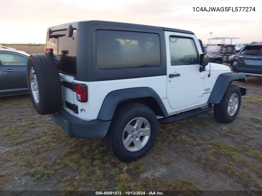 2015 Jeep Wrangler Sport VIN: 1C4AJWAG5FL577274 Lot: 40591072