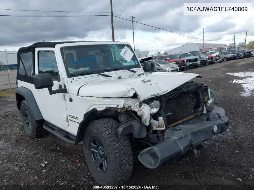 2015 Jeep Wrangler Sport VIN: 1C4AJWAG1FL740809 Lot: 40593297