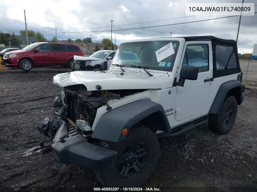 2015 Jeep Wrangler Sport VIN: 1C4AJWAG1FL740809 Lot: 40593297