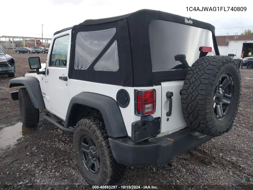 2015 Jeep Wrangler Sport VIN: 1C4AJWAG1FL740809 Lot: 40593297