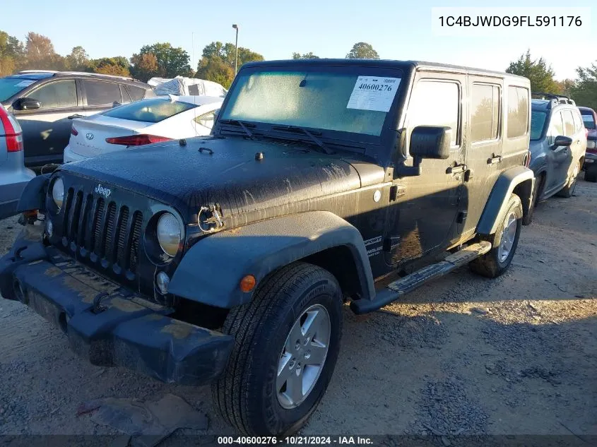 2015 Jeep Wrangler Unlimited Sport VIN: 1C4BJWDG9FL591176 Lot: 40600276