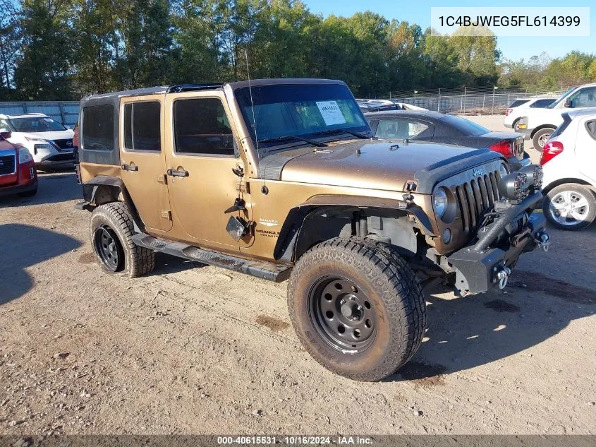 2015 Jeep Wrangler Unlimited Sahara VIN: 1C4BJWEG5FL614399 Lot: 40615531