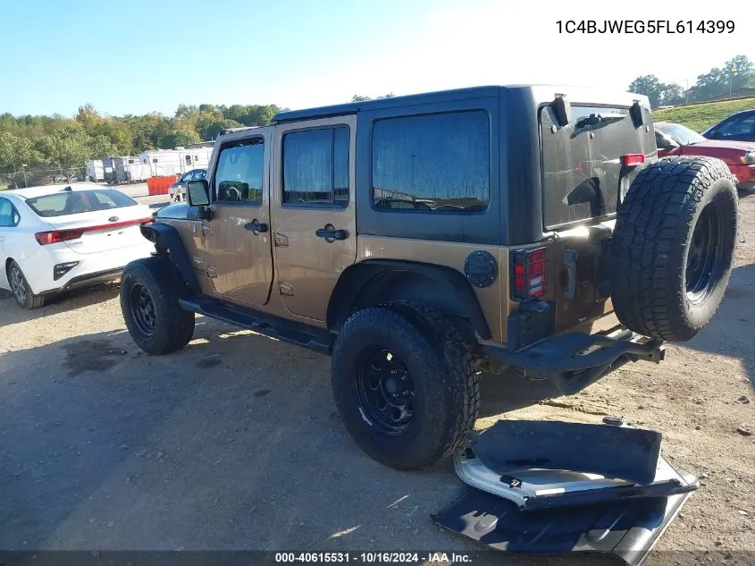 2015 Jeep Wrangler Unlimited Sahara VIN: 1C4BJWEG5FL614399 Lot: 40615531