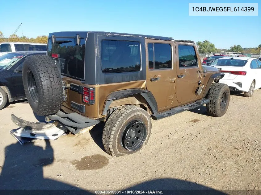 2015 Jeep Wrangler Unlimited Sahara VIN: 1C4BJWEG5FL614399 Lot: 40615531