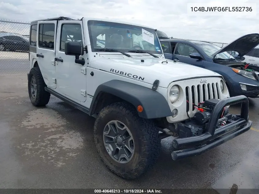 2015 Jeep Wrangler Unlimited Rubicon VIN: 1C4BJWFG6FL552736 Lot: 40645213