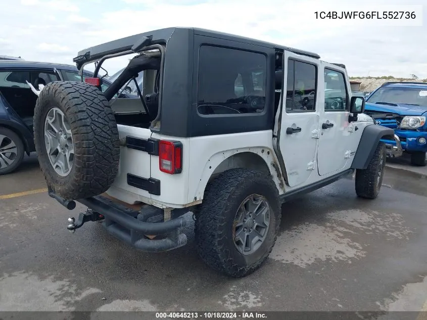 2015 Jeep Wrangler Unlimited Rubicon VIN: 1C4BJWFG6FL552736 Lot: 40645213