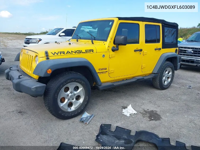 2015 Jeep Wrangler Unlimited Sport VIN: 1C4BJWDGXFL603089 Lot: 40669472