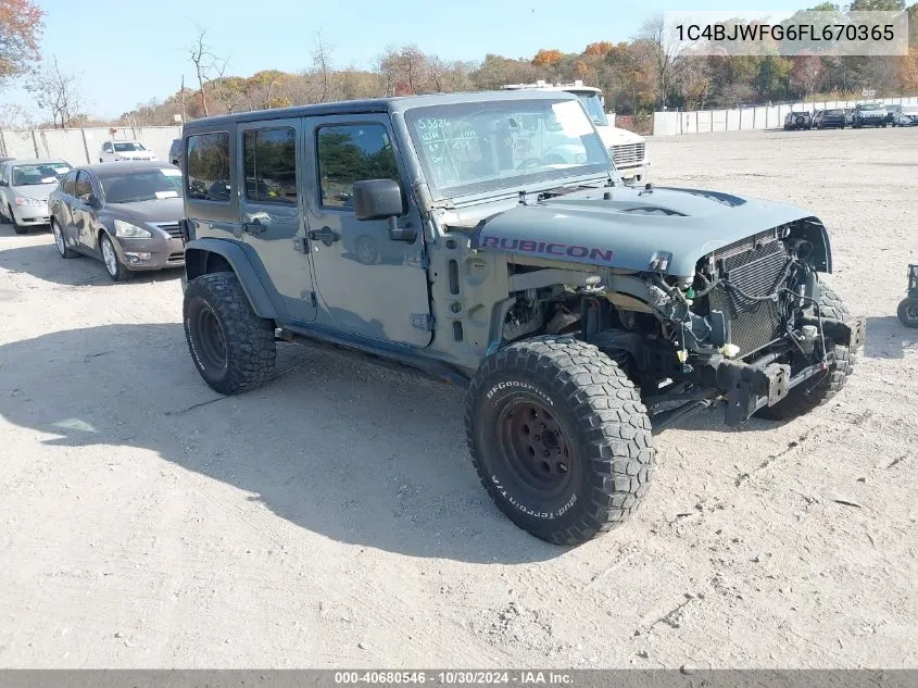 2015 Jeep Wrangler Unlimited Rubicon VIN: 1C4BJWFG6FL670365 Lot: 40680546