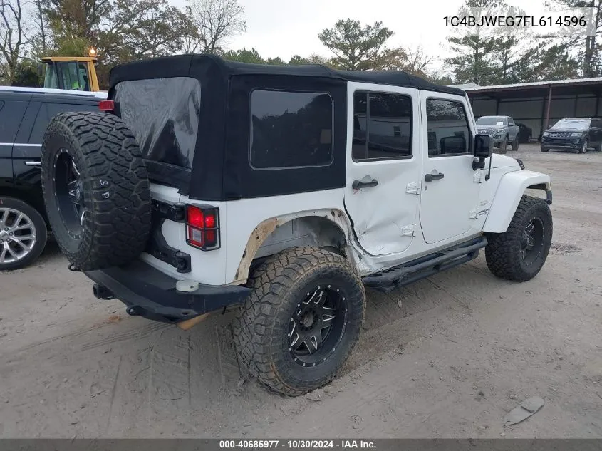 2015 Jeep Wrangler Unlimited Sahara VIN: 1C4BJWEG7FL614596 Lot: 40685977