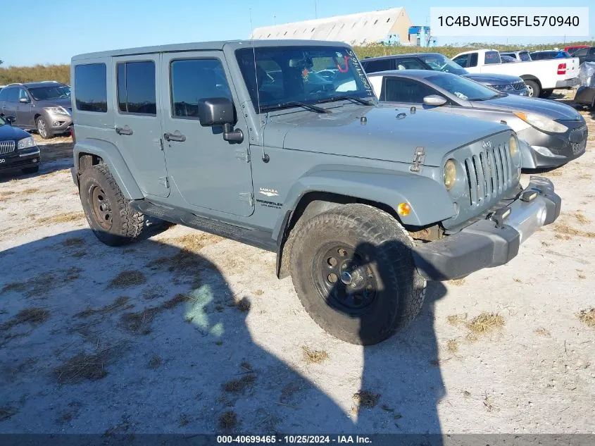 2015 Jeep Wrangler Unlimited Sahara VIN: 1C4BJWEG5FL570940 Lot: 40699465