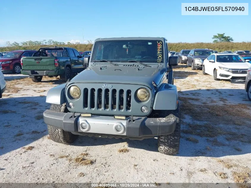 2015 Jeep Wrangler Unlimited Sahara VIN: 1C4BJWEG5FL570940 Lot: 40699465