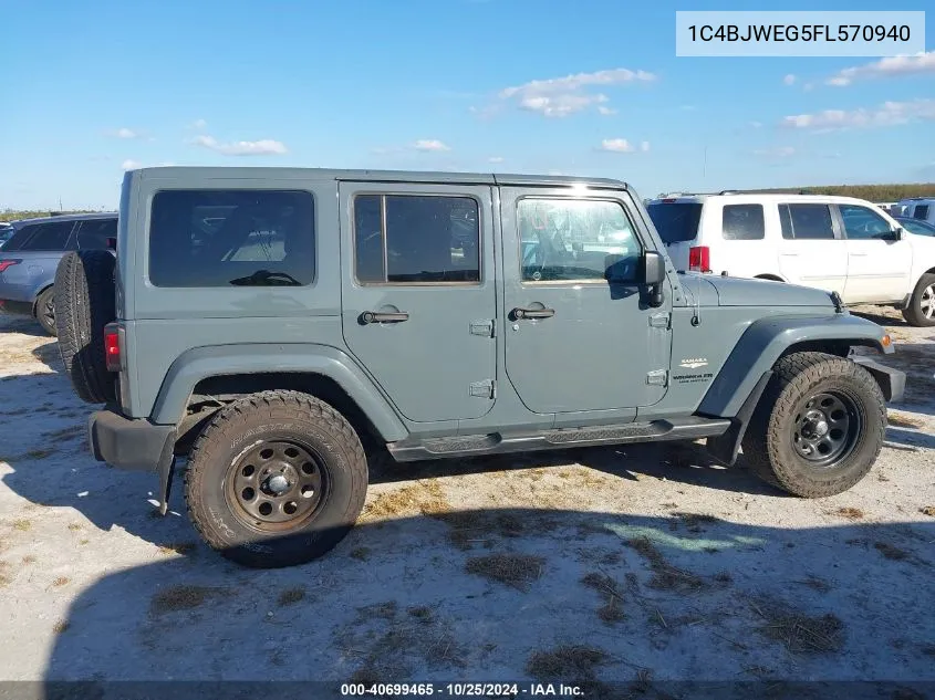 2015 Jeep Wrangler Unlimited Sahara VIN: 1C4BJWEG5FL570940 Lot: 40699465