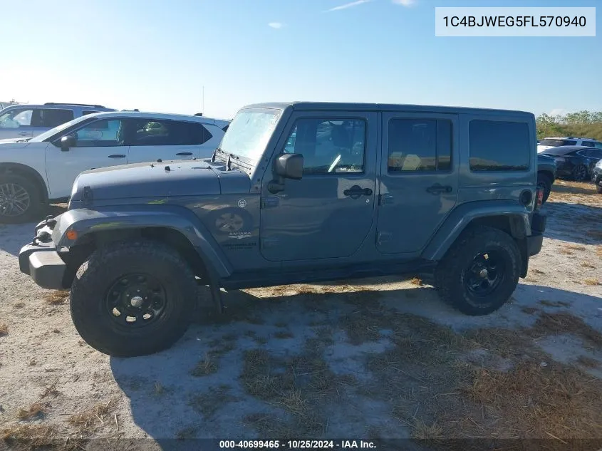 2015 Jeep Wrangler Unlimited Sahara VIN: 1C4BJWEG5FL570940 Lot: 40699465