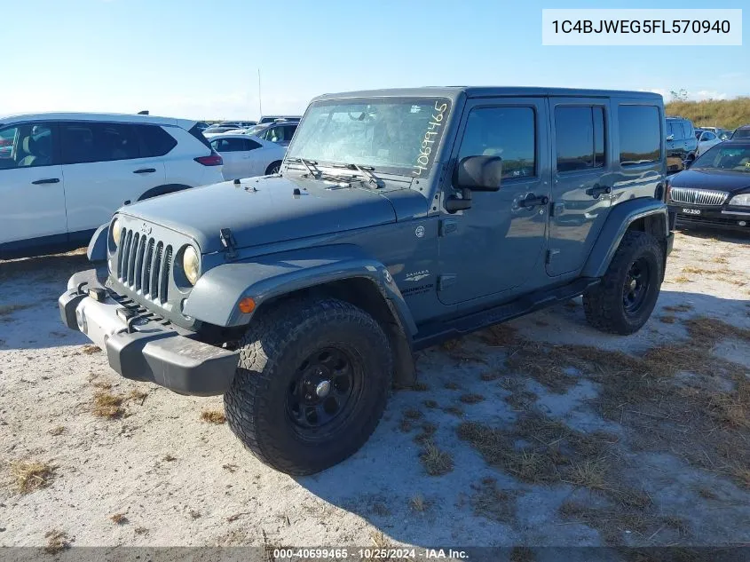 2015 Jeep Wrangler Unlimited Sahara VIN: 1C4BJWEG5FL570940 Lot: 40699465