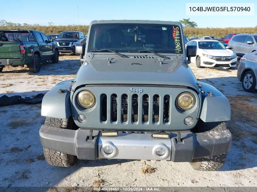 2015 Jeep Wrangler Unlimited Sahara VIN: 1C4BJWEG5FL570940 Lot: 40699465