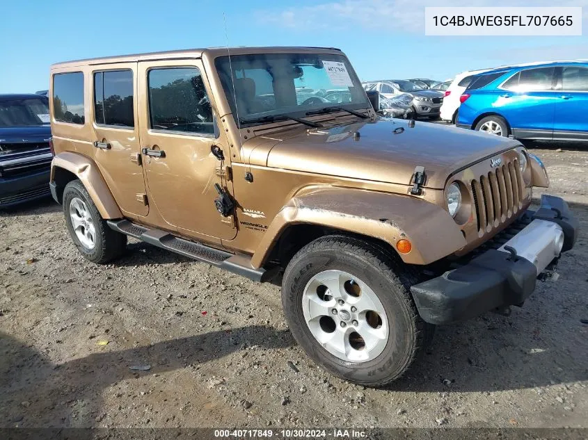 2015 Jeep Wrangler Unlimited Sahara VIN: 1C4BJWEG5FL707665 Lot: 40717849