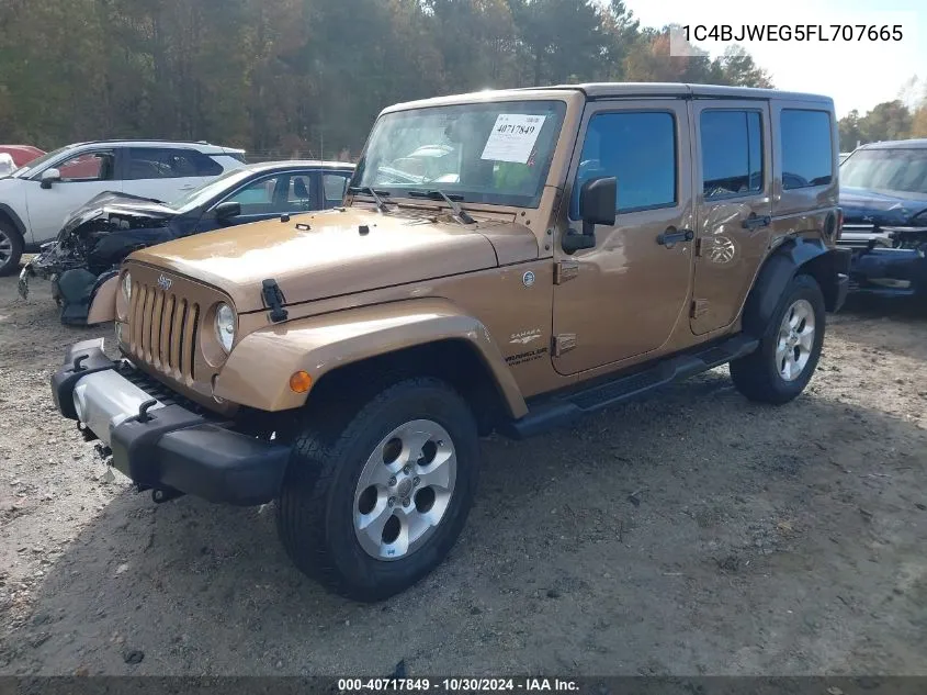 2015 Jeep Wrangler Unlimited Sahara VIN: 1C4BJWEG5FL707665 Lot: 40717849