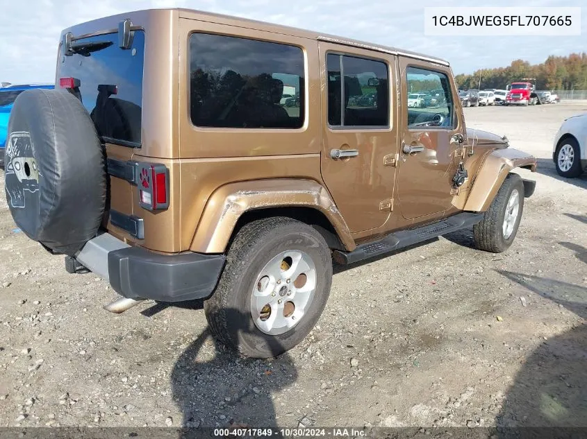 2015 Jeep Wrangler Unlimited Sahara VIN: 1C4BJWEG5FL707665 Lot: 40717849