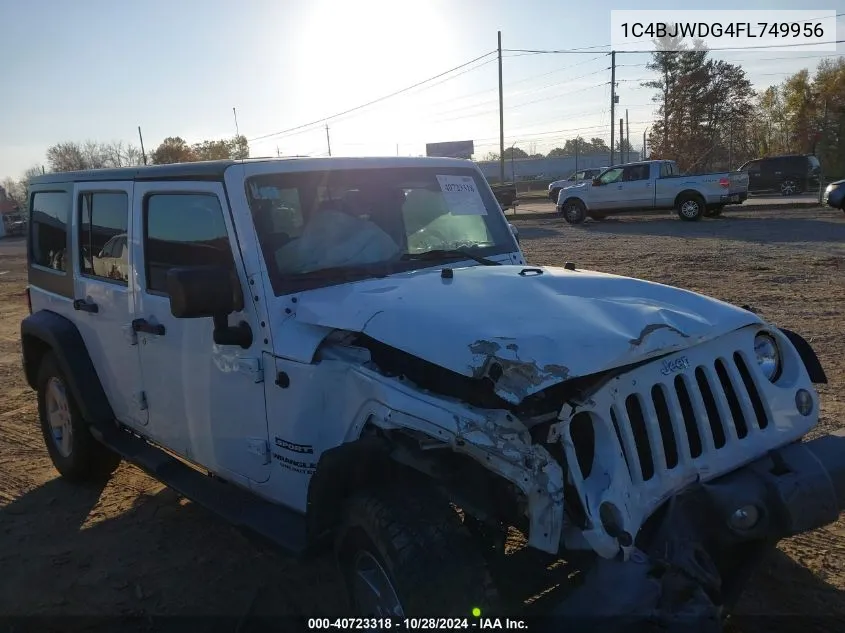 2015 Jeep Wrangler Unlimited Sport VIN: 1C4BJWDG4FL749956 Lot: 40723318