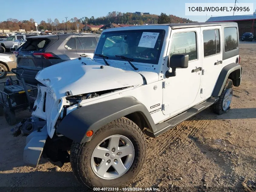 2015 Jeep Wrangler Unlimited Sport VIN: 1C4BJWDG4FL749956 Lot: 40723318