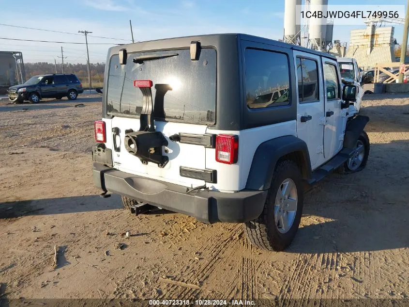 2015 Jeep Wrangler Unlimited Sport VIN: 1C4BJWDG4FL749956 Lot: 40723318