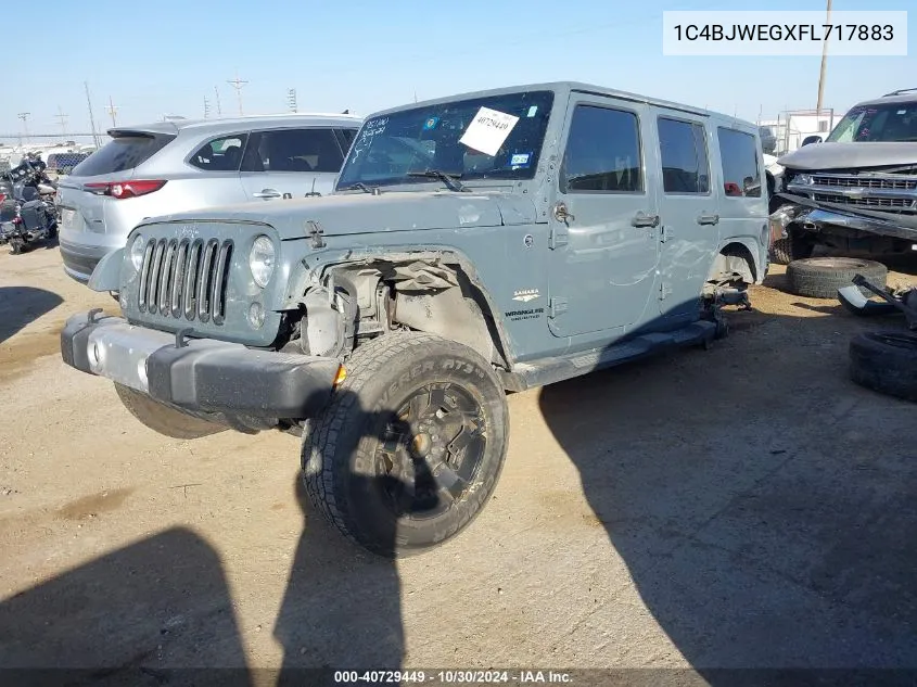 2015 Jeep Wrangler Unlimited Sahara VIN: 1C4BJWEGXFL717883 Lot: 40729449