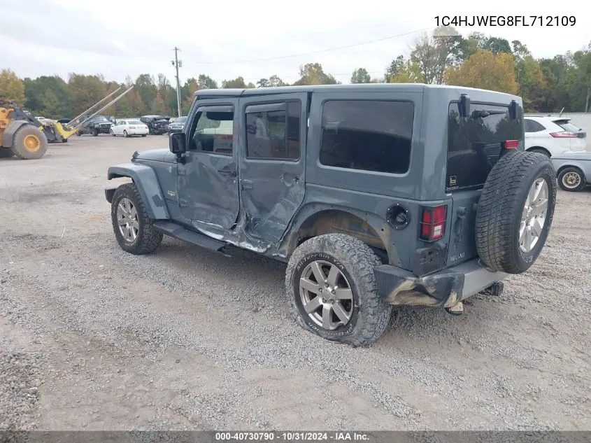 2015 Jeep Wrangler Unlimited Sahara VIN: 1C4HJWEG8FL712109 Lot: 40730790