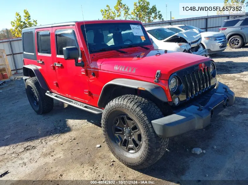 2015 Jeep Wrangler Unlimited Willys Wheeler VIN: 1C4BJWDG5FL657352 Lot: 40742632