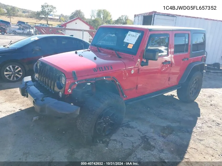 2015 Jeep Wrangler Unlimited Willys Wheeler VIN: 1C4BJWDG5FL657352 Lot: 40742632