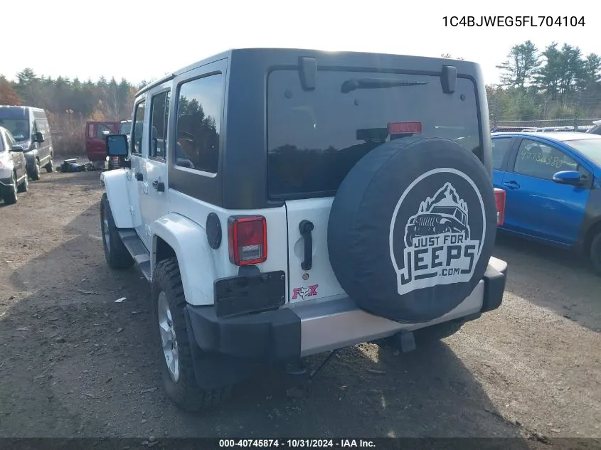 2015 Jeep Wrangler Unlimited Sahara VIN: 1C4BJWEG5FL704104 Lot: 40745874