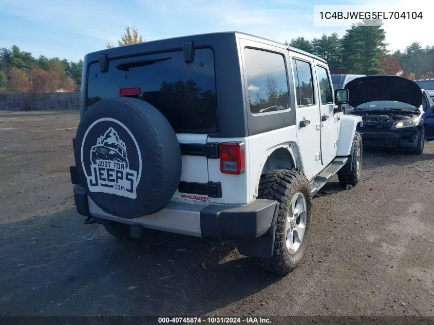 2015 Jeep Wrangler Unlimited Sahara VIN: 1C4BJWEG5FL704104 Lot: 40745874