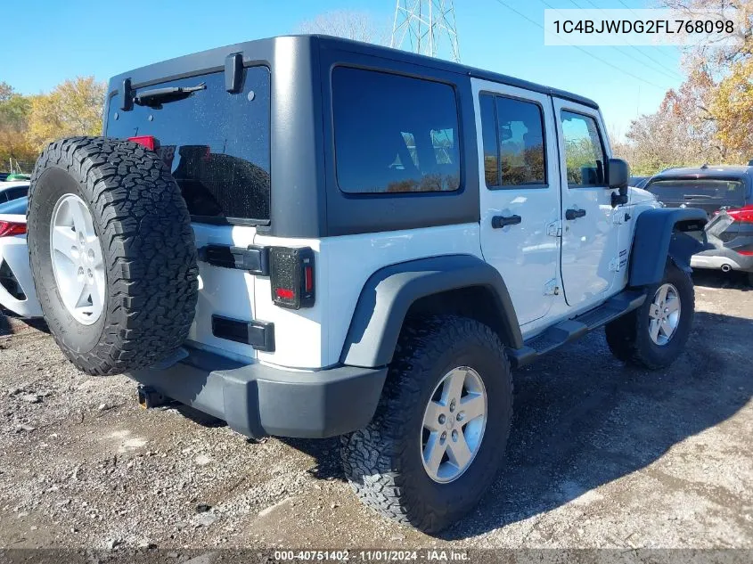 2015 Jeep Wrangler Unlimited Sport VIN: 1C4BJWDG2FL768098 Lot: 40751402