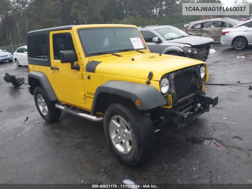 2015 Jeep Wrangler Sport VIN: 1C4AJWAG1FL660037 Lot: 40821178