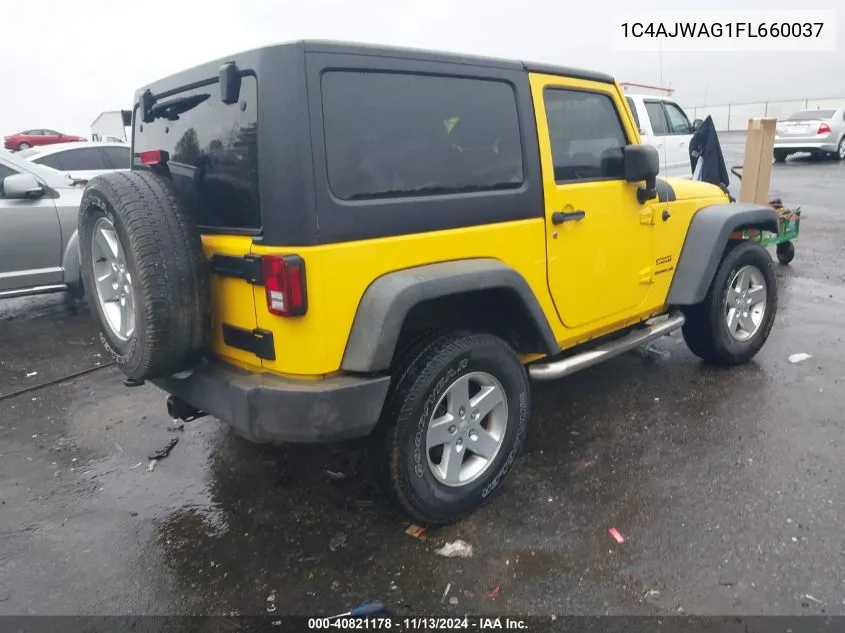 2015 Jeep Wrangler Sport VIN: 1C4AJWAG1FL660037 Lot: 40821178