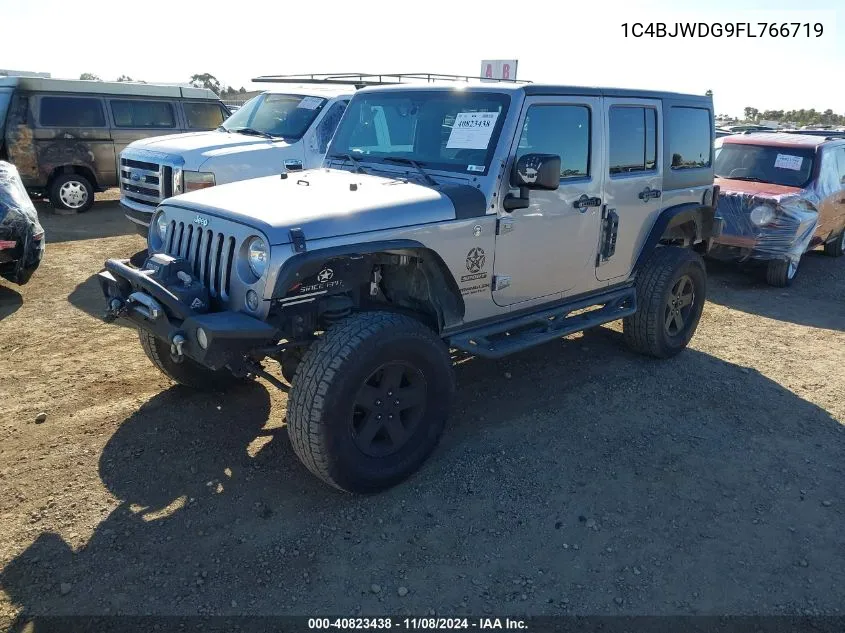 2015 Jeep Wrangler Unlimited Sport VIN: 1C4BJWDG9FL766719 Lot: 40823438