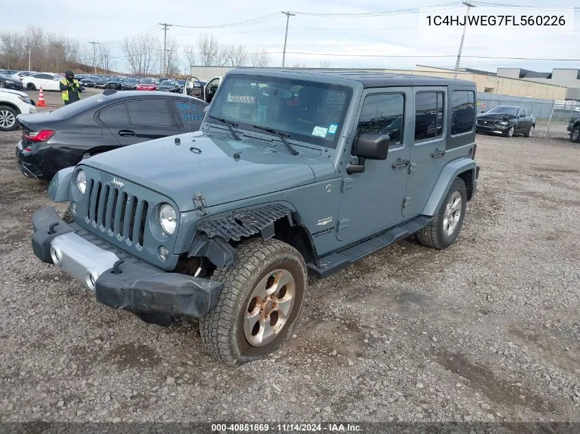 2015 Jeep Wrangler Unlimited Sahara VIN: 1C4HJWEG7FL560226 Lot: 40851869