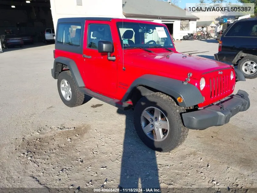 2015 Jeep Wrangler Sport VIN: 1C4AJWAGXFL505387 Lot: 40865428