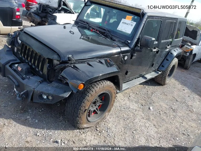 2015 Jeep Wrangler Unlimited Sport VIN: 1C4HJWDG3FL505872 Lot: 40868378