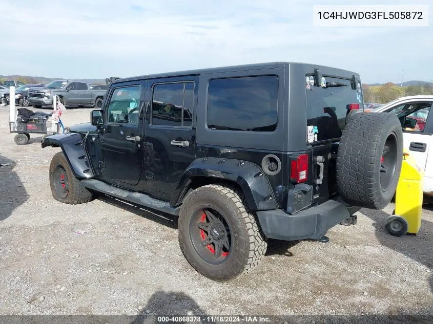 2015 Jeep Wrangler Unlimited Sport VIN: 1C4HJWDG3FL505872 Lot: 40868378