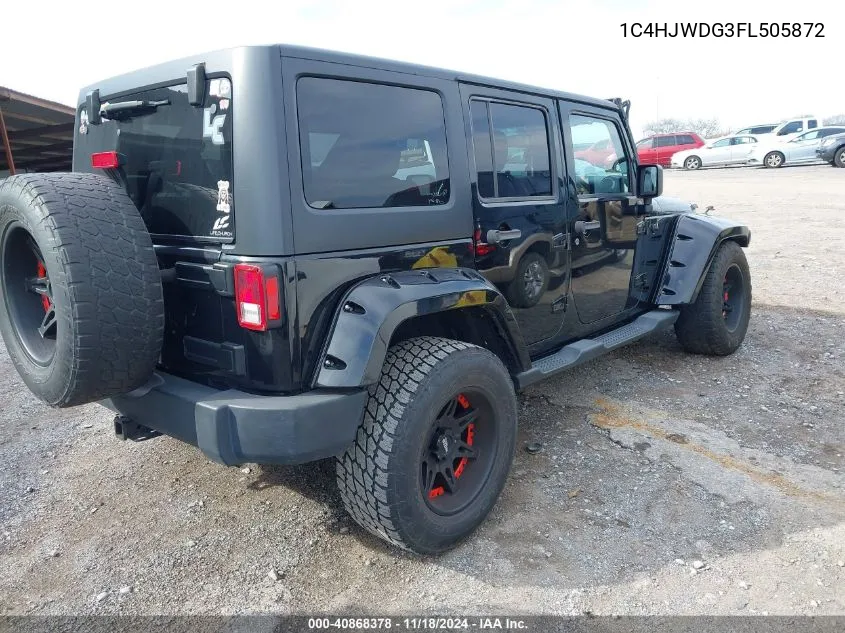 2015 Jeep Wrangler Unlimited Sport VIN: 1C4HJWDG3FL505872 Lot: 40868378