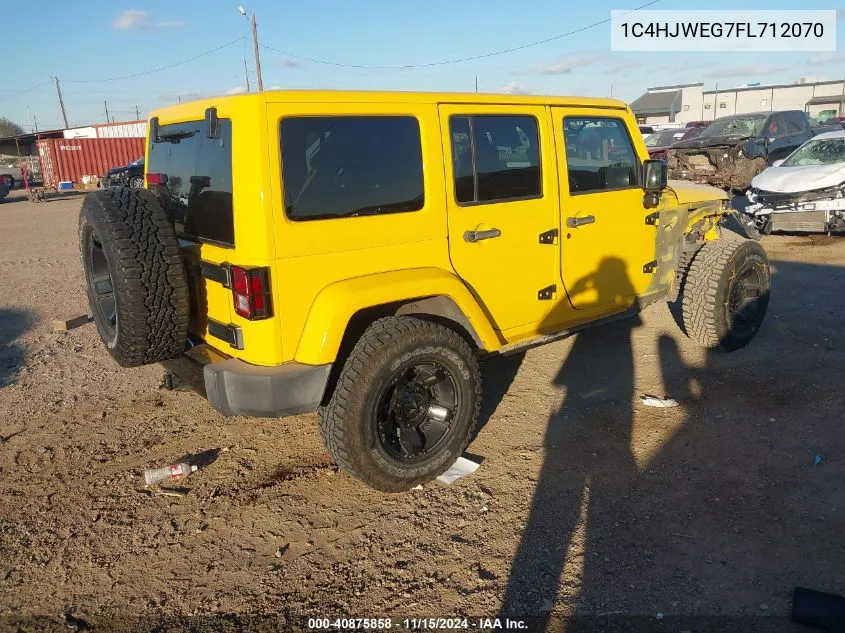 2015 Jeep Wrangler Unlimited Altitude VIN: 1C4HJWEG7FL712070 Lot: 40875858