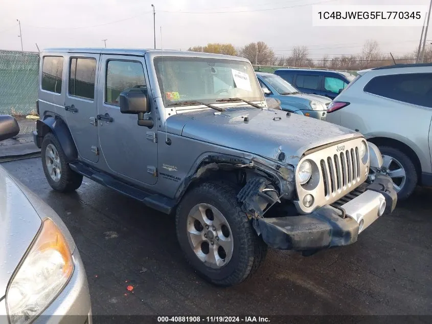 2015 Jeep Wrangler Unlimited Sahara VIN: 1C4BJWEG5FL770345 Lot: 40881908