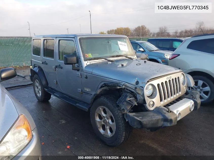 2015 Jeep Wrangler Unlimited Sahara VIN: 1C4BJWEG5FL770345 Lot: 40881908