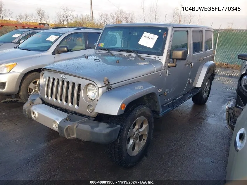 2015 Jeep Wrangler Unlimited Sahara VIN: 1C4BJWEG5FL770345 Lot: 40881908