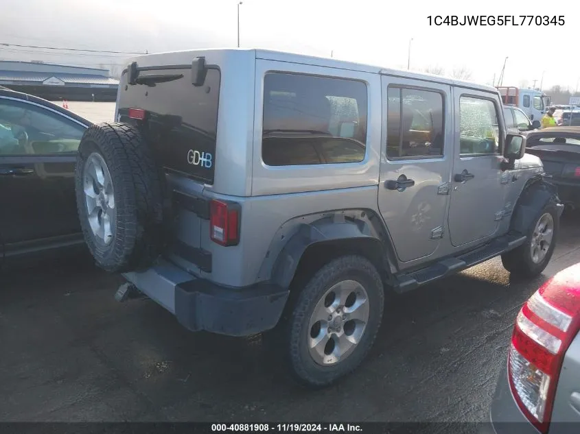 2015 Jeep Wrangler Unlimited Sahara VIN: 1C4BJWEG5FL770345 Lot: 40881908