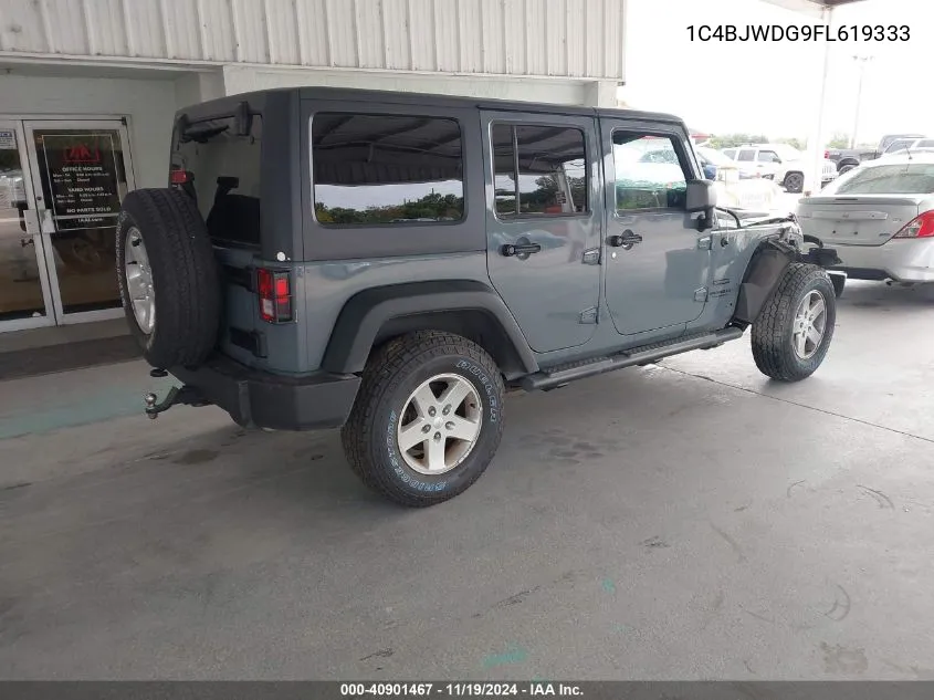 2015 Jeep Wrangler Unlimited Sport VIN: 1C4BJWDG9FL619333 Lot: 40901467