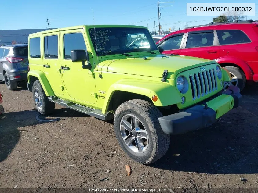 2016 Jeep Wrangler Unlimited Sahara VIN: 1C4BJWEG0GL300032 Lot: 12147228