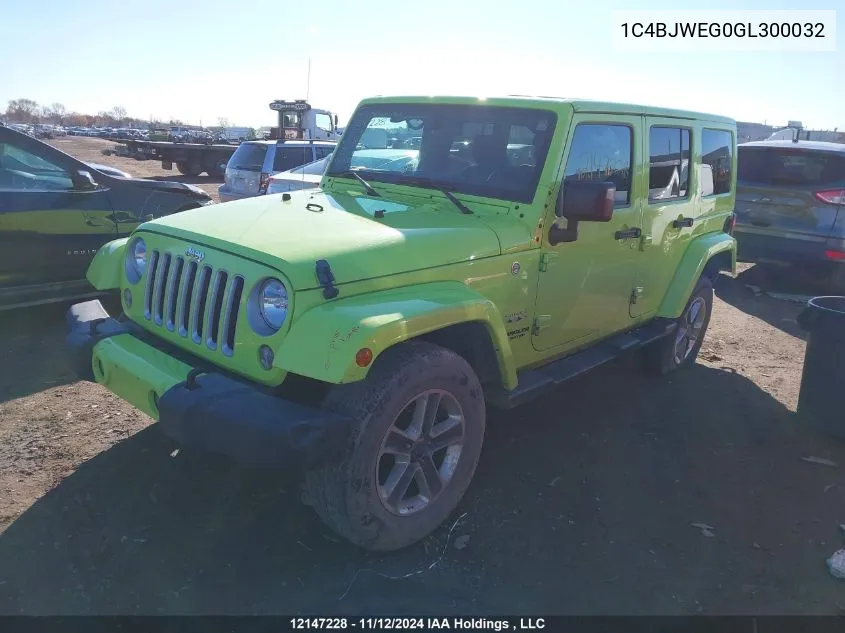 2016 Jeep Wrangler Unlimited Sahara VIN: 1C4BJWEG0GL300032 Lot: 12147228